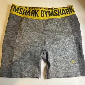 Gymshark flex shorts gray with yellow waist band large